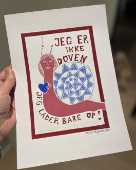 Jeg er ikke doven - vinrød, rosa og blå